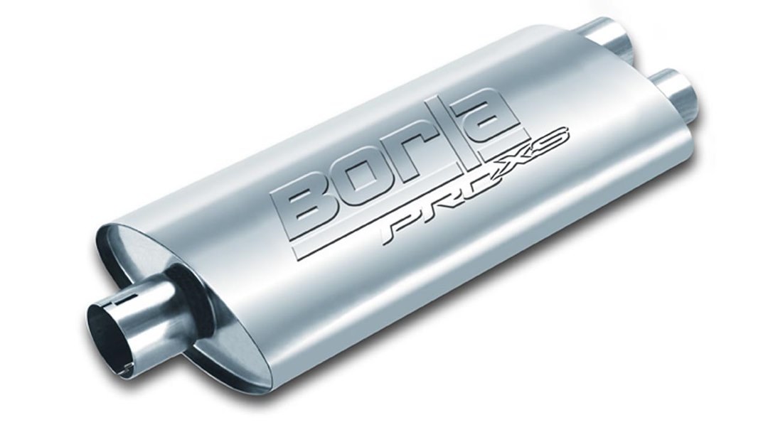 Borla Exhaust Muffler, Pro Xs Series, T-304 Stainless Steel, 4 Inch Height X 9-1/2 Inch Width Case, Single 3 Inch Center Notched Inlet – 400487