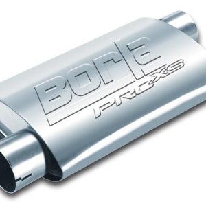 Borla Exhaust Muffler, Pro Xs Series, T-304 Stainless Steel, 4 Inch Height X 9-1/2 Inch Width Case, Single 3 Inch Offset Notched Inlet – 400491