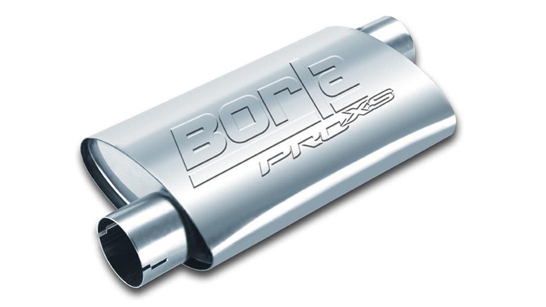 Borla Exhaust Muffler, Pro Xs Series, T-304 Stainless Steel, 4 Inch Height X 9-1/2 Inch Width Case, Single 3 Inch Offset Notched Inlet – 400491