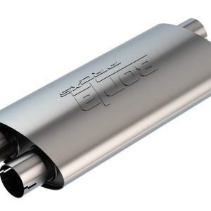 Borla Exhaust Muffler, Pro Xs Series, T-304 Stainless Steel, 4 Inch Height X 9-1/2 Inch Width Case, Dual 2-1/2 Inch Notched Inlets – 400493