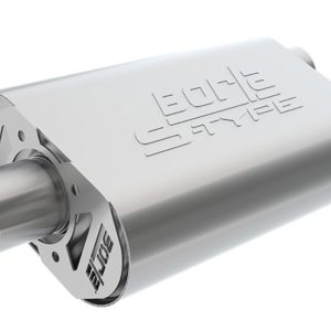 Borla Exhaust Muffler, Cratemuffler ™, T-304 Stainless Steel, Oval Case, 14 Inch X 4.35 Inch X 9 Inch, Single 2-1/2 Inch Offset Inlet – 400944
