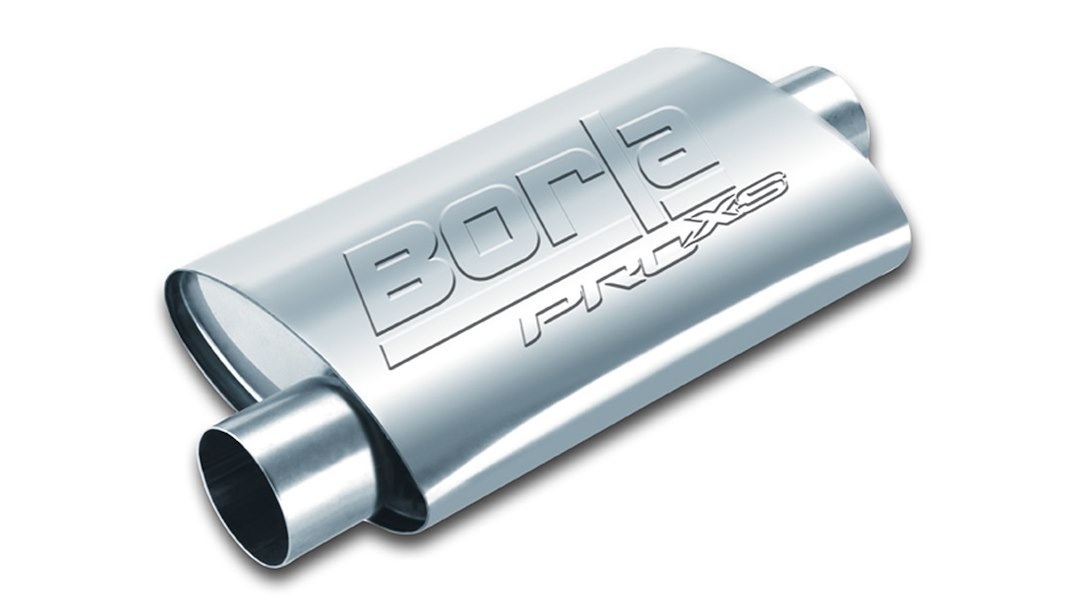 Borla Exhaust Muffler, Pro Xs Series, T-304 Stainless Steel, 9-1/2 Inch Wide X 4 Inch Height Case, Single 3 Inch Offset Inlet – 40359