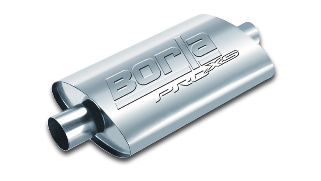 Borla Exhaust Muffler, Pro Xs Series, T-304 Stainless Steel, 9-1/2 Inch Wide X 4 Inch Height Case, Single 2-1/2 Inch Center Inlet – 40364