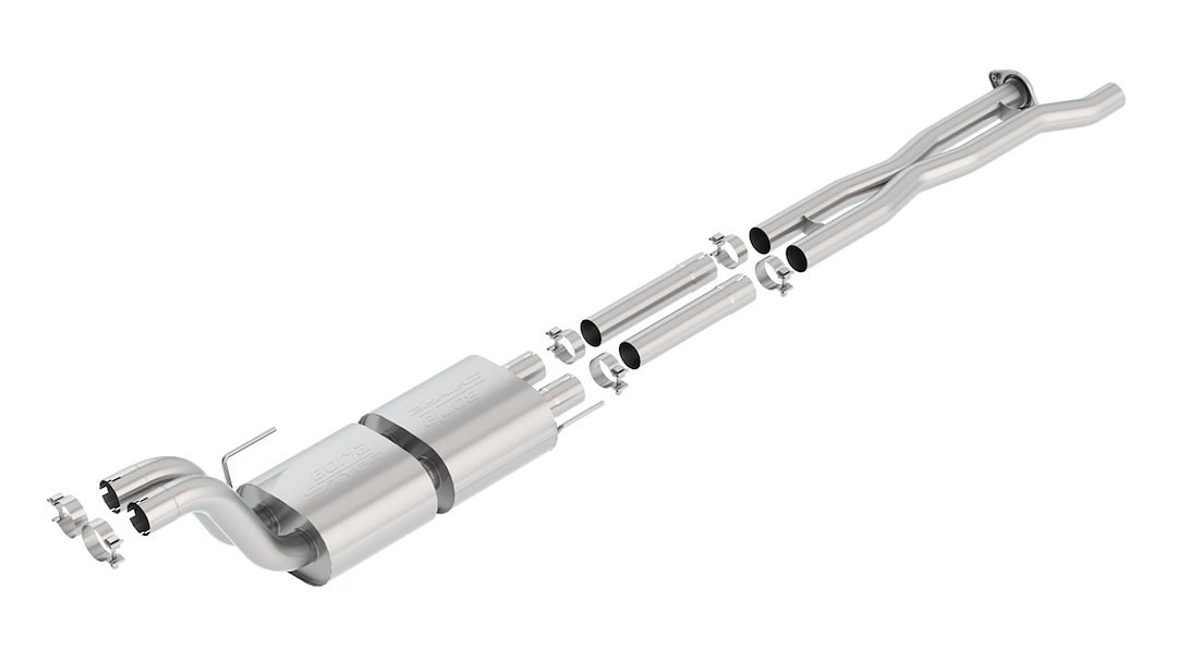 Borla Exhaust Crossover Pipe, S-Type, T-304 Stainless Steel, 3 Inch Diameter Pipe, Without Catalytic Converter, X-Pipe with Mid-Pipes – 60637