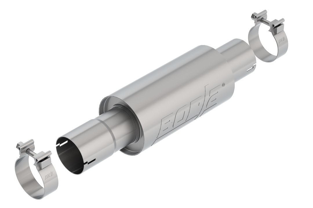 Borla Exhaust Resonator, T-304 Stainless Steel, Single 3 Inch Inlet, Single 3 Inch Outlet, Can Be Used with 140752, 140753, 140758 – 60667