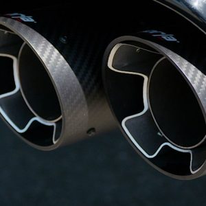 Borla Exhaust Tail Pipe Tip, T-304 Stainless Steel, 3 Inch Inlet, 4 Inch Outlet, Carbon Fiber, Dual Round Rolled Angle-Cut – 60673CF