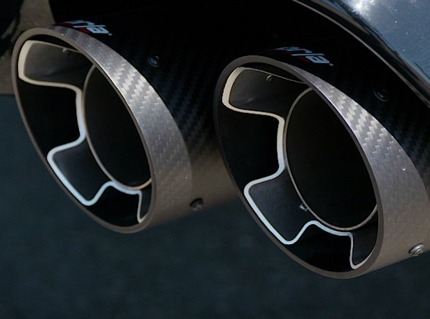 Borla Exhaust Tail Pipe Tip, T-304 Stainless Steel, 3 Inch Inlet, 4 Inch Outlet, Carbon Fiber, Dual Round Rolled Angle-Cut – 60673CF