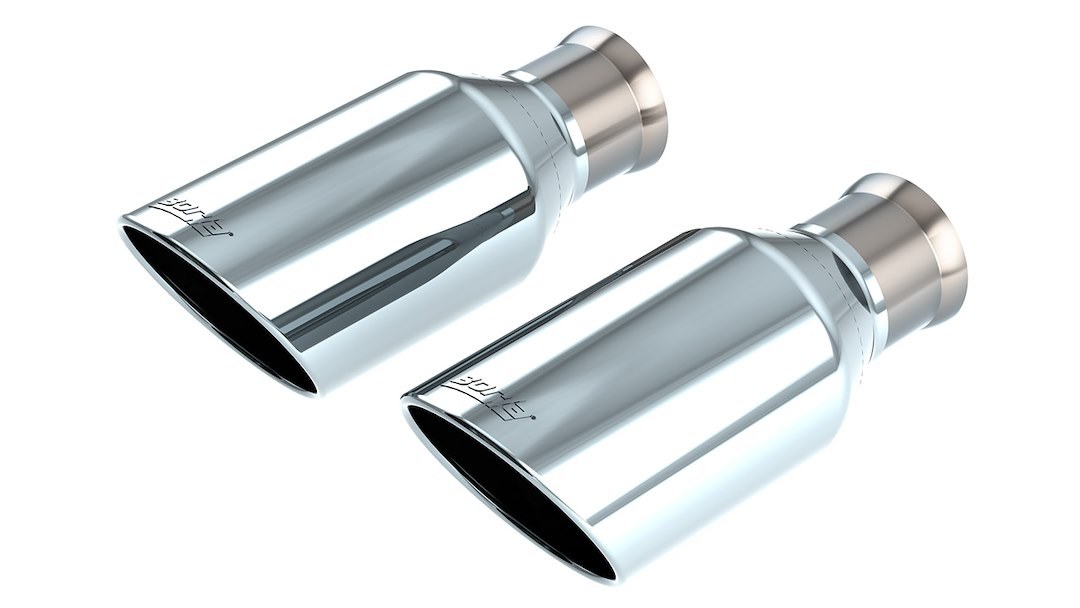 Borla Exhaust Tail Pipe Tip, 3 Inch Inlet Diameter, 5 Inch Outlet Diameter, T-304 Stainless Steel, Round, Angle-Cut, Rolled Edge – 60718
