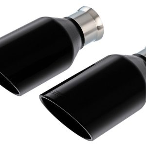 Borla Exhaust Tail Pipe Tip, 3 Inch Inlet Diameter, 5 Inch Outlet Diameter, T-304 Stainless Steel, Black Chrome, Round, Angle-Cut – 60718BC