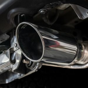 Borla Exhaust Tail Pipe, 3 Inch Pipe, T-304 Stainless Steel, Dual Split Rear Exit, 4-1/2 Inch Black Chrome Stainless Steel Tips – 60727BC