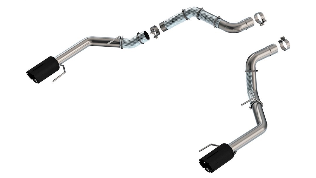 Borla Exhaust Tail Pipe, 3 Inch Diameter, T-304 Stainless Steel, Dual Split Rear Exit – 60727BRCB