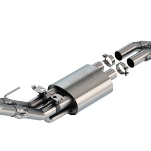 Borla Exhaust System Kit, Atak ® Series Cat Back System, Mid Section, T-304 Stainless Steel, With Muffler, 3 Inch Pipe Diameter – 60728