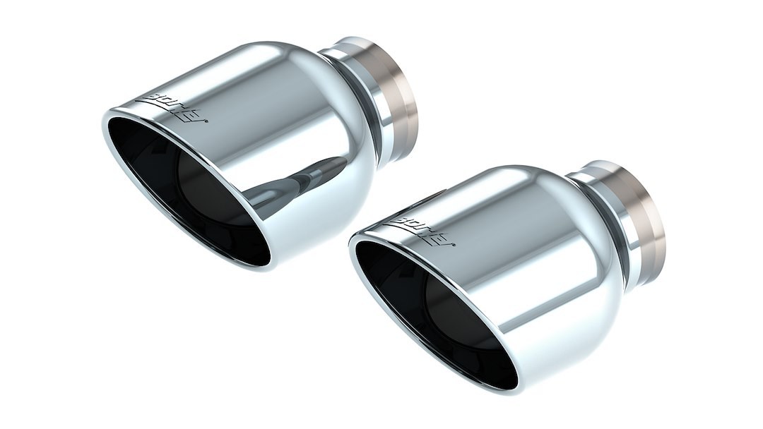 Borla Exhaust Tail Pipe Tip, 3 Inch Inlet Diameter, 5 Inch Outlet Diameter, Bright Chrome T-304 Stainless Steel, Round, Angle-Cut, Rolled Edge – 60729