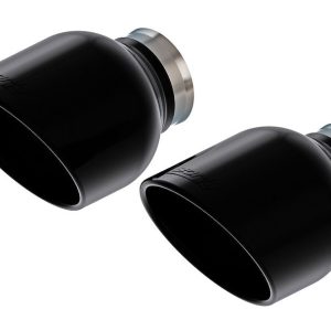 Borla Exhaust Tail Pipe Tip, 3 Inch Inlet Diameter, 5 Inch Outlet Diameter, Black Chrome Carbon Fiber, Round, Angle-Cut, Rolled Edge – 60729BC