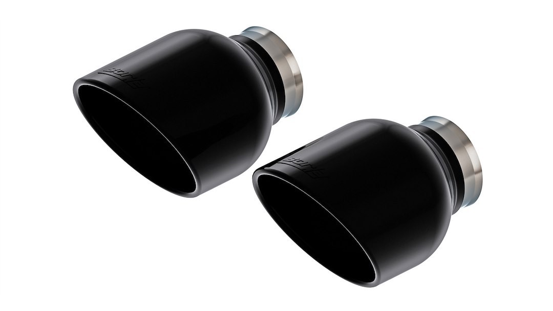 Borla Exhaust Tail Pipe Tip, 3 Inch Inlet Diameter, 5 Inch Outlet Diameter, Black Chrome Carbon Fiber, Round, Angle-Cut, Rolled Edge – 60729BC