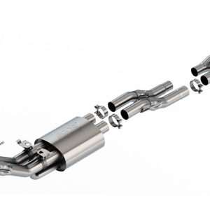 Borla Exhaust System Kit, Atak ® Series Cat Back System, Mid-Section, T-304 Stainless Steel, With Mufflers, 3 Inch Pipe Diameter – 60737