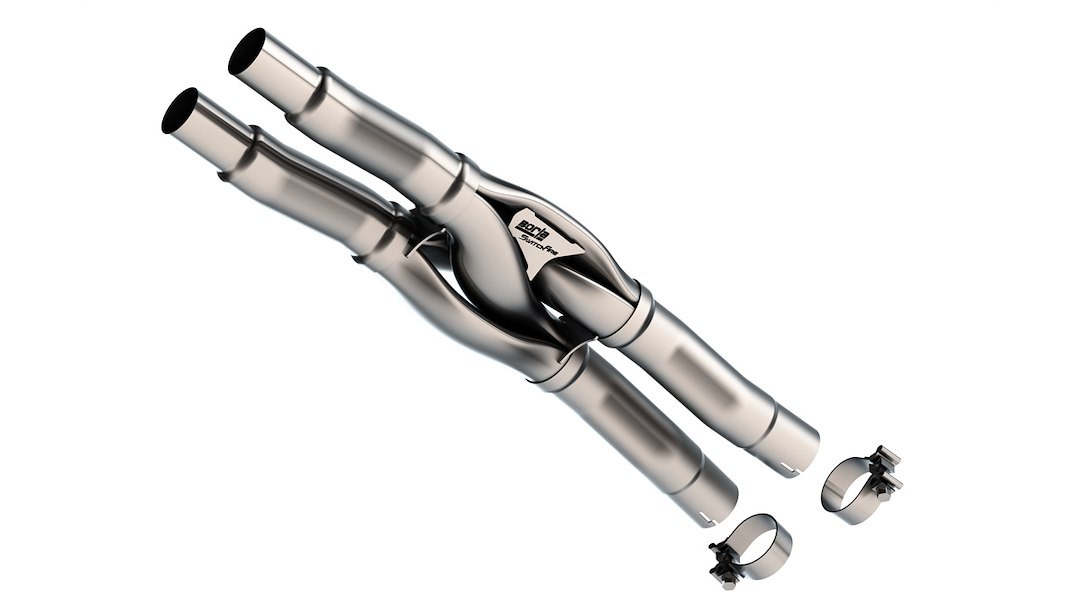 Borla Exhaust Crossover Pipe, Switchfire®, Hydroformed X-Pipe, T-304 Stainless Steel, 2-1/4 Inch to 2-1/2 Inch Pipe Diameter – 60750