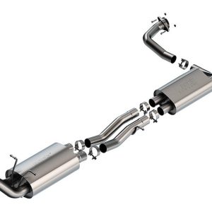 Borla Exhaust System Kit, S-Type Cat Back System, Mid-Section, T-304 Stainless Steel, With Mufflers, 3 Inch Pipe Diameter – 60755