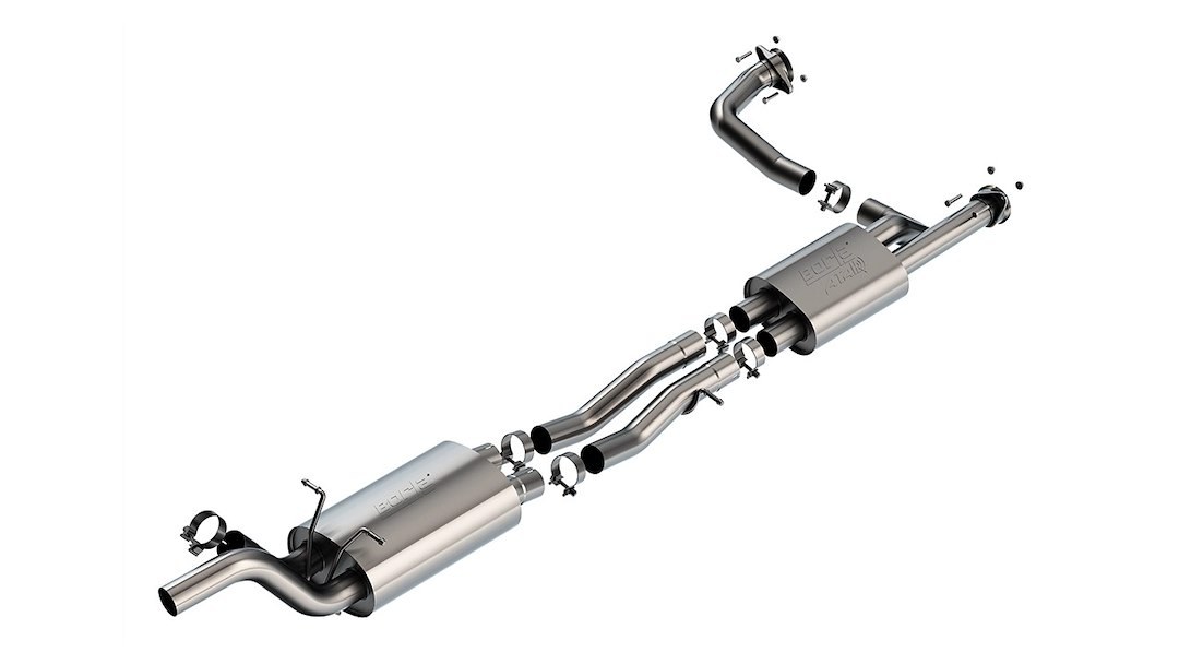 Borla Exhaust System Kit, Atak ® Series Cat Back System, Mid-Section, T-304 Stainless Steel, With Mufflers, 3 Inch Pipe Diameter – 60756