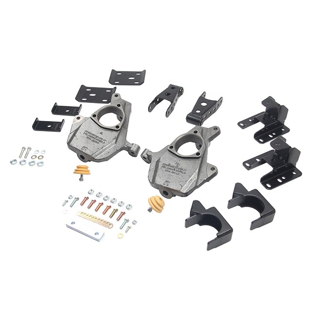 Belltech Lowering Kit, 2 Inch Front/ 4 Inch Rear Drop, Black Bracket Components, Without Shocks – 1011