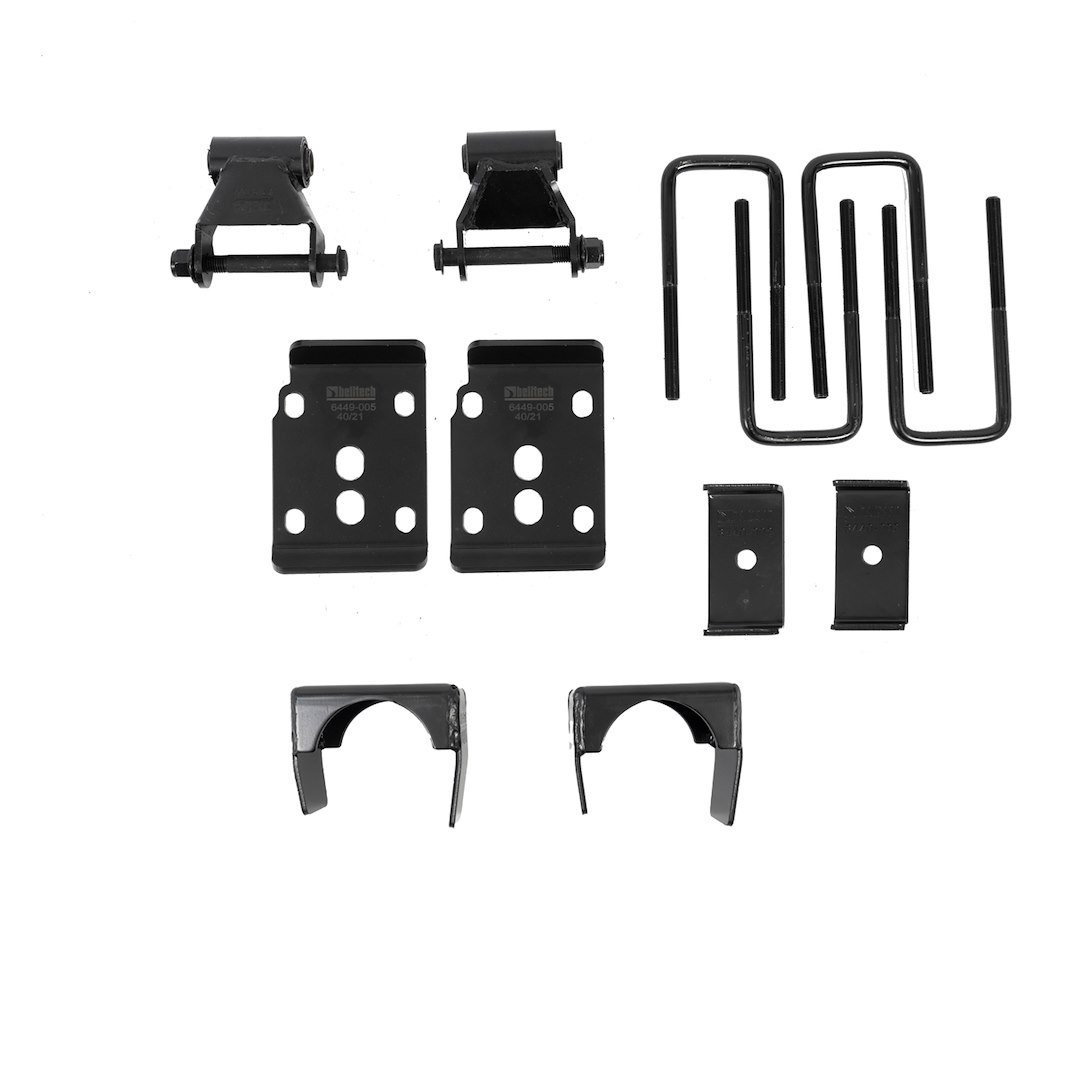 Belltech Lowering Kit, 2 to 5-1/2 Inch Front/ 6-1/2 Inch Rear Drop, Black/ Silver, With Street Performance Shock Absorbers – 1051SP