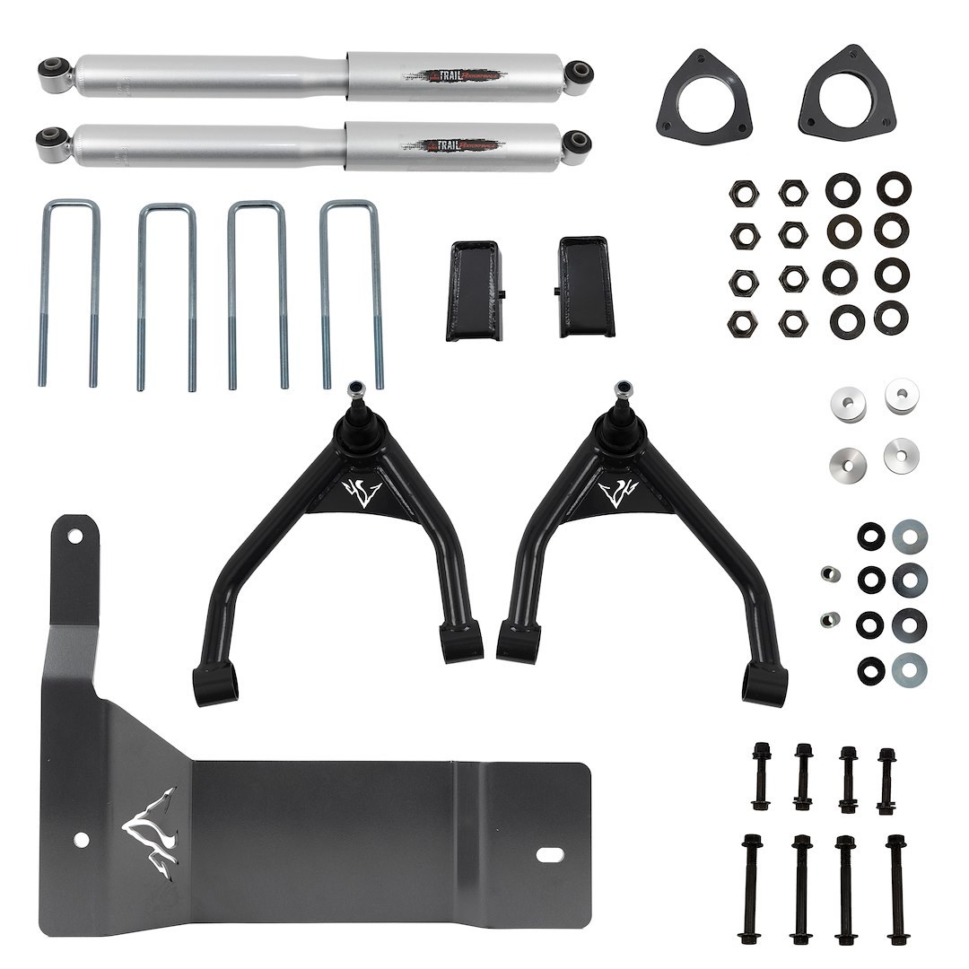 Belltech Lift Kit Suspension, 4 Inch Lift, With Trail Performance Plus Shock Absorber/ Skid Plate – 150206BK
