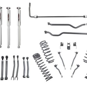 Belltech Lift Kit Suspension, 4 Inch Front/ Rear Lift, With Front and Rear Trail Performance Shock Absorbers, Black/ Silver Components – 153205TPS