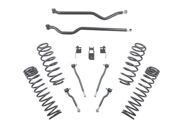 Belltech Lift Kit Suspension, 4 Inch Front/ Rear Lift, With Front and Rear Trail Performance Shock Absorbers, Black/ Silver Components – 153205TPS