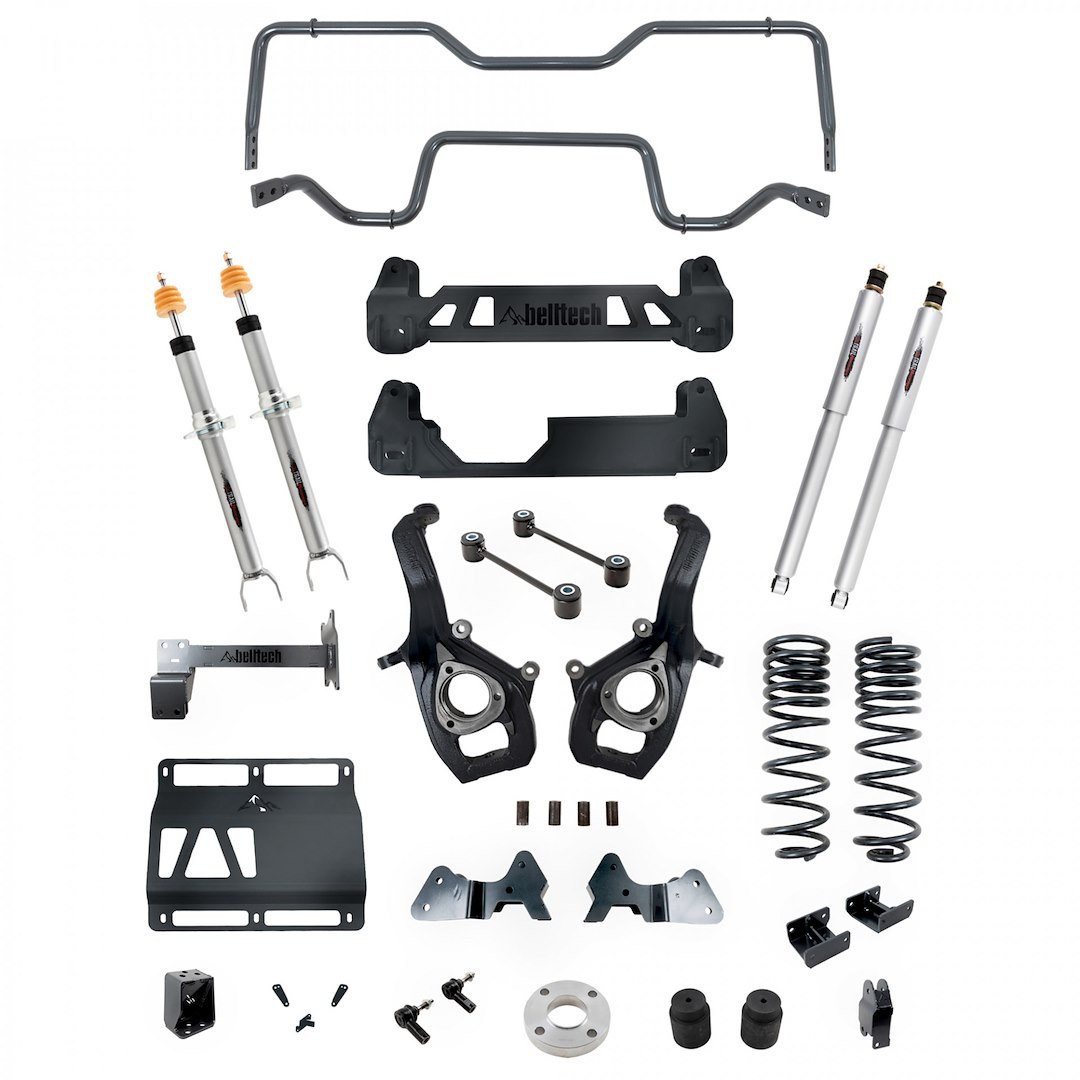 Belltech Lift Kit Suspension, 6 to 8 Inch Front Lift, 4 Inch Rear Lift, With Trail Performance Shock Absorbers/ Trail Performance Strut – 153712TPS