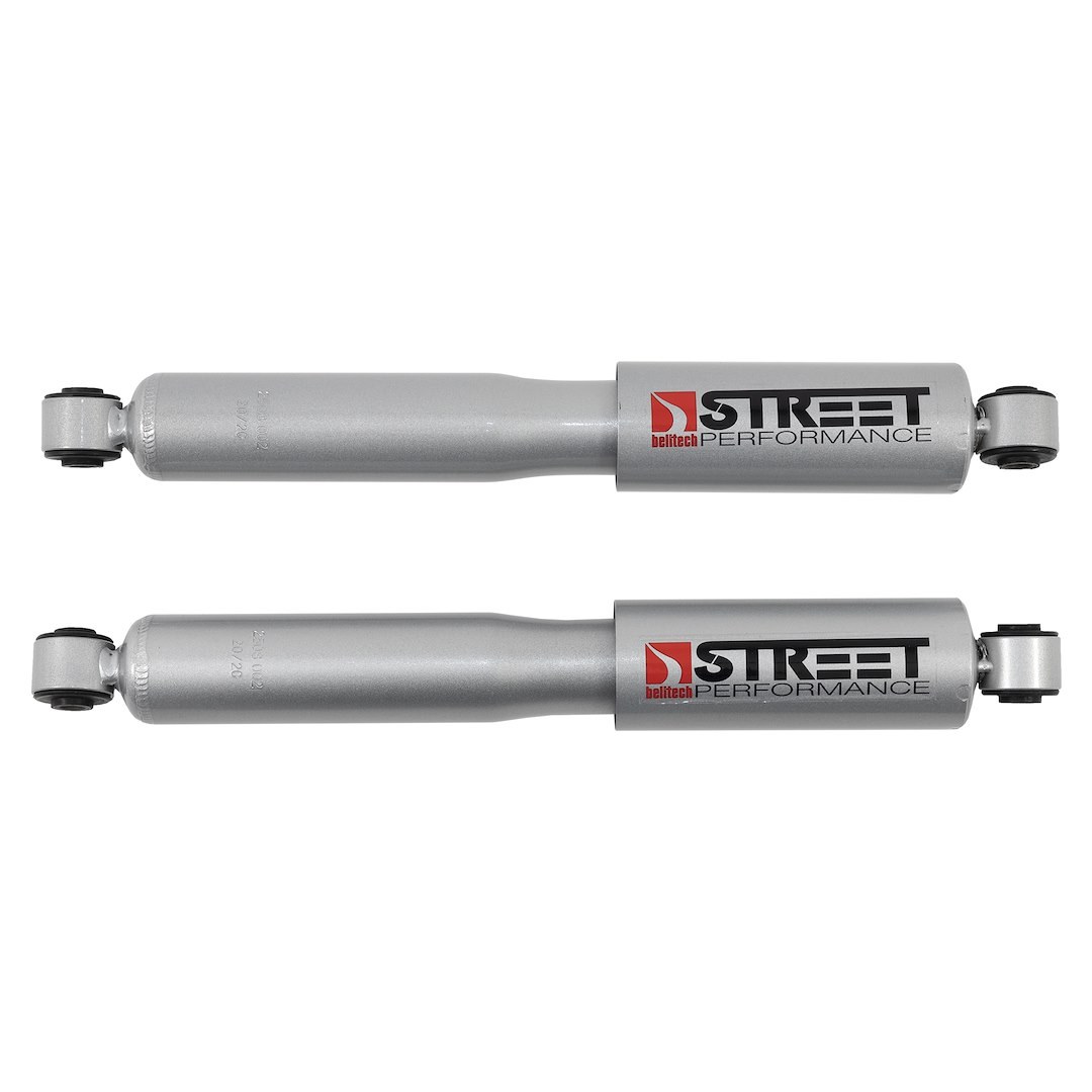 Belltech Shock Absorber, Street Performance, Nitrogen Gas Charged, Two Year Warranty, Non Adjustable Valving, With Sleeves, Silver, Single – 2508EE