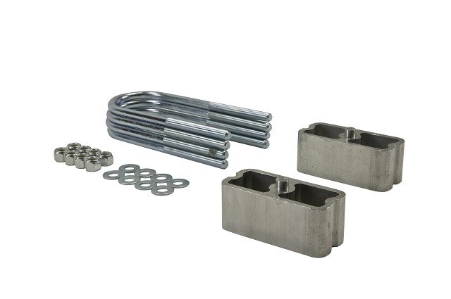 Belltech Leaf Spring Block Kit, Lowering Kit, 2 Inch Drop, Aluminum Blocks, With Blocks/ U Bolts/ Washers/ Nyloc Nuts – 6100