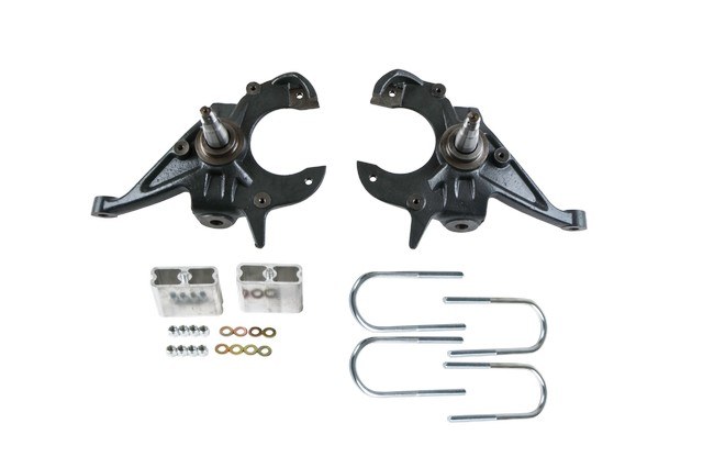Belltech Lowering Kit, 2 Inch Front 3 Inch Rear Drop, Shock Absorbers Not Included, With Drop Spindles and Lowering Block Kit – 614