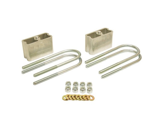 Belltech Leaf Spring Block Kit, Lowering Kit, 3 Inch Drop, Aluminum Blocks, With Blocks/ U Bolts/ Washers/ Nyloc Nuts – 6200