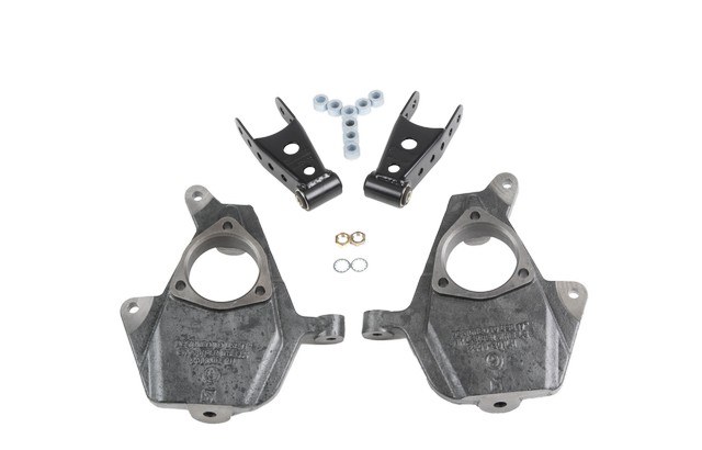 Belltech Lowering Kit, 2 Inch Front 2 or 3 Inch Rear Drop, Shock Absorbers Not Included, With Shackle Kit and Drop Spindles – 639