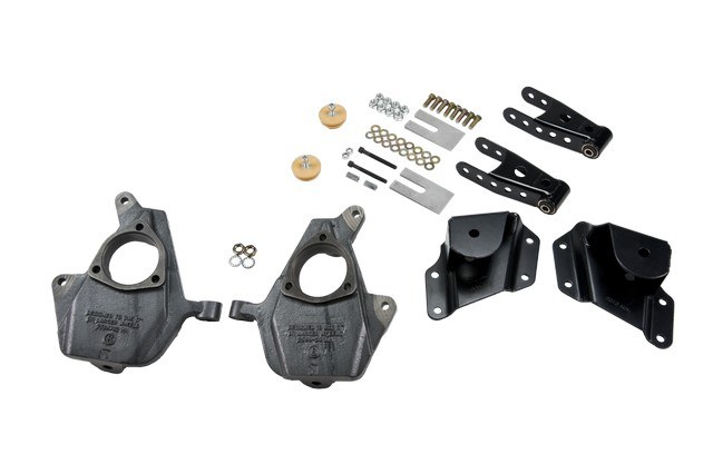 Belltech Lowering Kit, 2 Inch Front 4 Inch Rear Drop, Shock Absorbers Not Included, With Drop Spindles/ Shackle Kit/Hanger Kit – 655