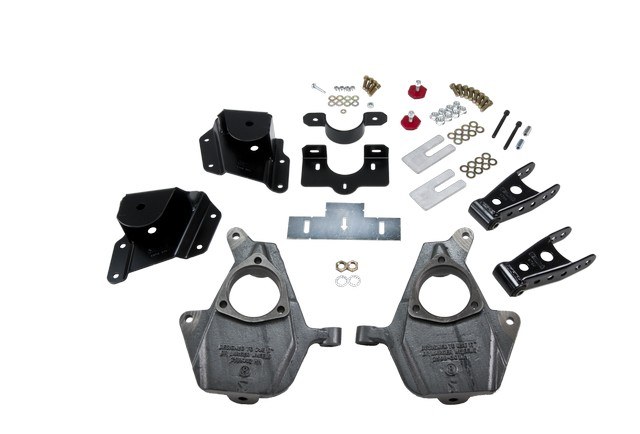 Belltech Lowering Kit, 2 Inch Front 3 Inch Rear Drop, Shock Absorbers Not Included, With Drop Spindle Set and Shackle and Hanger Kit – 658