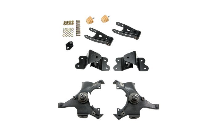 Belltech Lowering Kit, 2 Inch Front 4 Inch Rear Drop, Shock Absorbers Not Included, With Drop Spindle Set and Shackle and Hanger Kit – 695