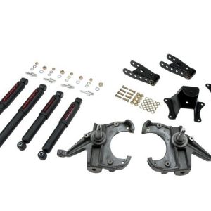 Belltech Lowering Kit, 3 Inch Front/ 4 Inch Rear Drop, Nitro Drop Shock Absorbers, With Drop Spindle Set/ Shackle Kit/ Leaf Spring Hangers – 704ND