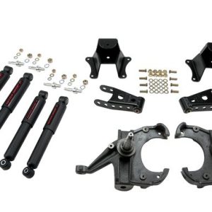 Belltech Lowering Kit, 3 Inch Front and 4 Inch Rear Drop, Nitro Drop Shock Absorbers, With Drop Spindle Set/ Shackle Kit/ Leaf Spring Hangers – 706ND