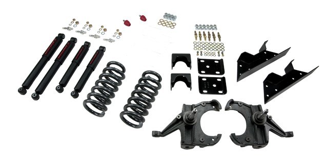 Belltech Lowering Kit, 4 Inch Front/ 6 Inch Rear Drop, Nitro Drop Shock Absorbers, With Drop Spindle Set/Coil Set/ and All Hardware – 707ND