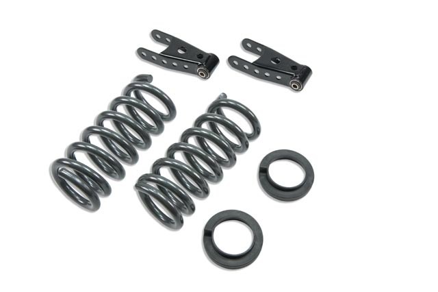 Belltech Lowering Kit, 2 or 3 Inch Front 2 Inch Rear Drop, Shock Absorbers Not Included, With Coil Springs and Shackle Kit – 790