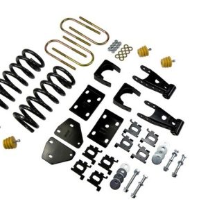 Belltech Lowering Kit, 2 Inch Front/ 5 Inch Rear Drop, Silver/ Black, Without Shock Absorbers – 812