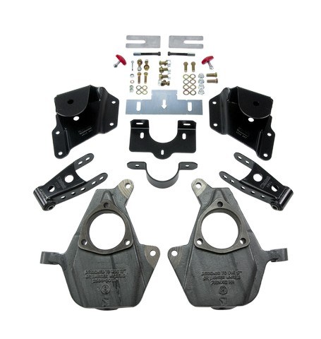 Belltech Lowering Kit, 2 Inch Front/ 3 Inch Rear Drop, Silver/ Black, Without Shock Absorbers – 947