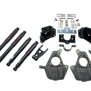 Belltech Lowering Kit, Nitro Drop, 2 Inch Front/ 3 Inch Rear Drop, Silver/ Black, With Nitro Drop Shock Absorbers – 947ND