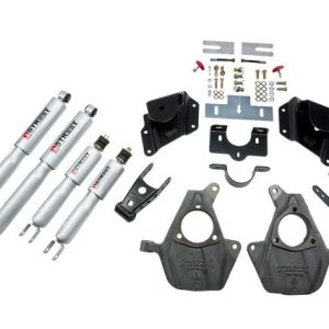Belltech Lowering Kit, Street Performance, 2 Inch Front/ 3 Inch Rear Drop, Silver/ Black, With Street Performance Shock Absorbers – 947SP