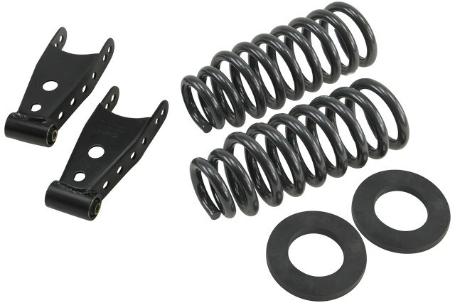 Belltech Lowering Kit, 2 to 3 Inch Front/ 2 Inch Rear Drop, Silver/ Black, Without Shock Absorbers – 974