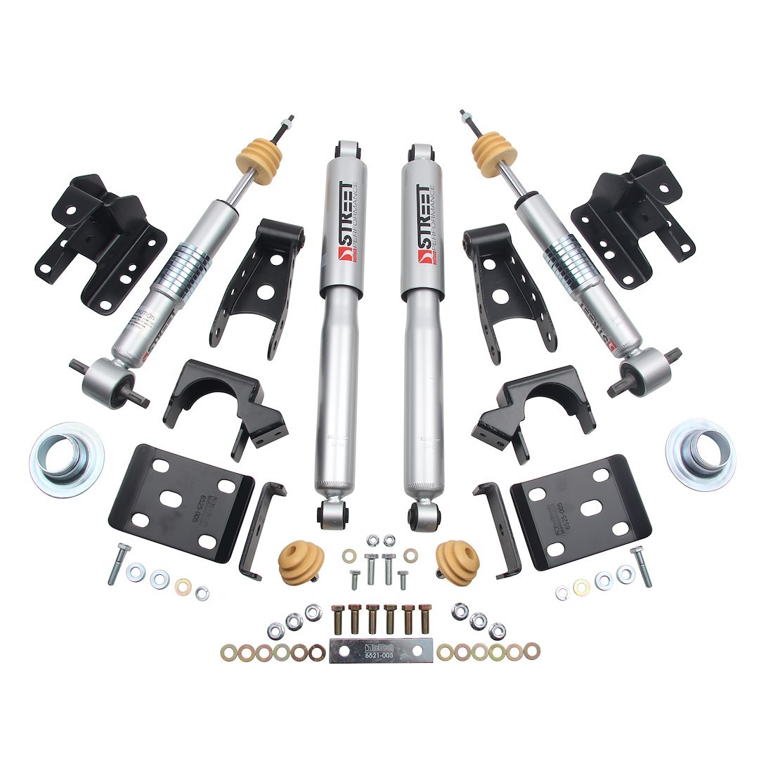 Belltech Lowering Kit, Street Performance, 1 Inch Lift to 2 Inch Adjustable Front Drop/ 4 Inch Rear Drop, Shock Absorbers Included – 991SP