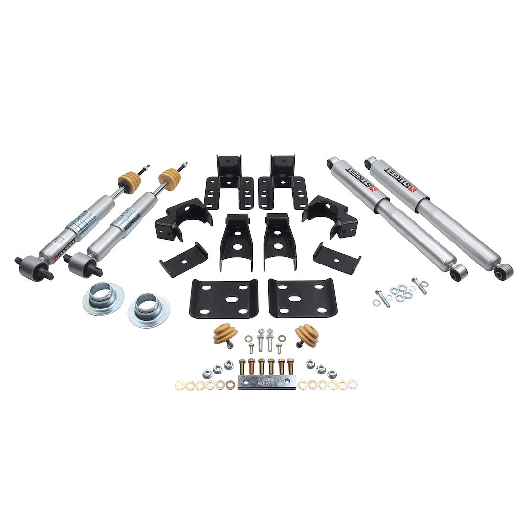 Belltech Lowering Kit, Street Performance, 1 Inch Lift to 2 Inch Adjustable Front Drop/ 4 Inch Rear Drop, Shock Absorbers Included – 991SP