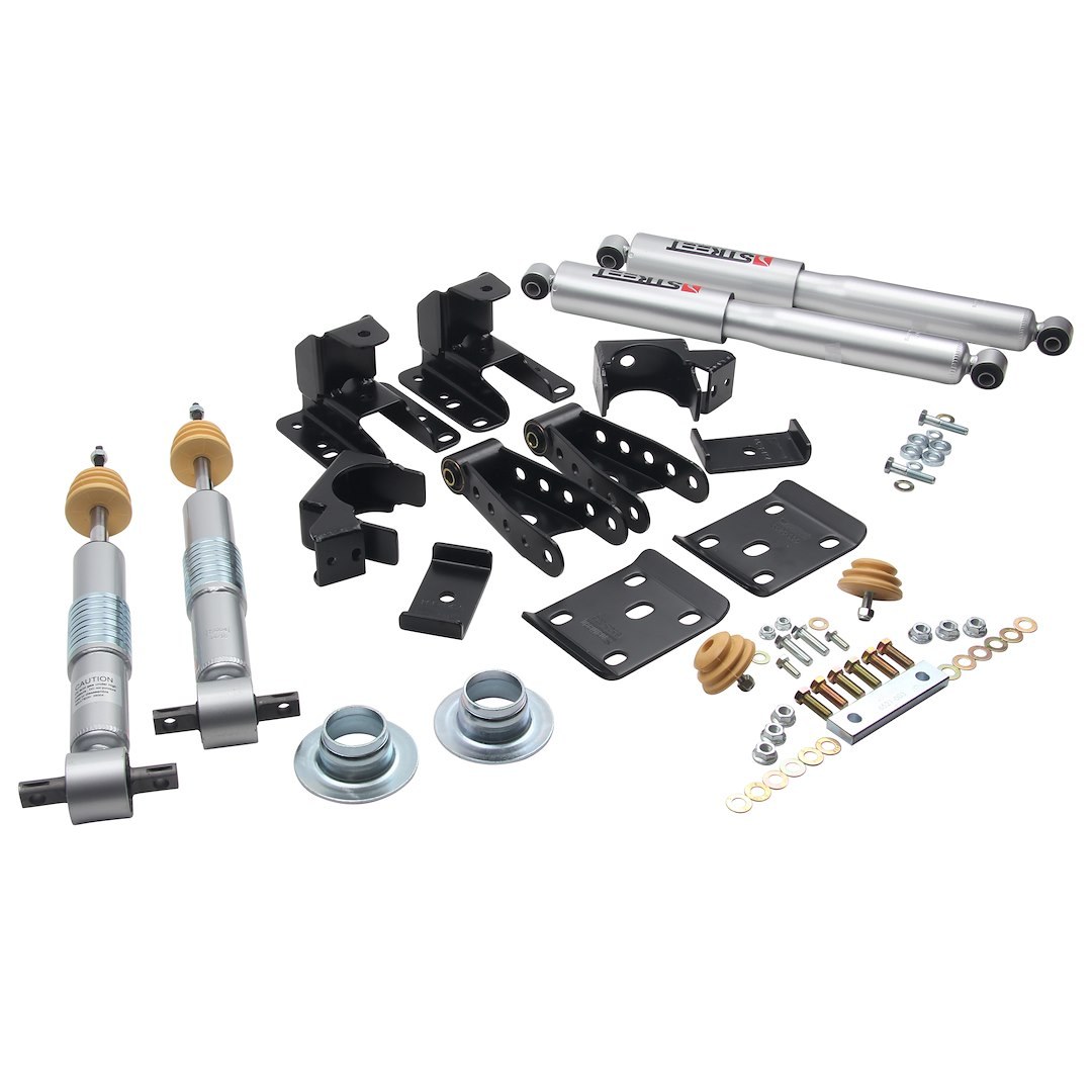 Belltech Lowering Kit, Street Performance, 1 Inch Lift to 2 Inch Adjustable Front Drop/ 4 Inch Rear Drop, Shock Absorbers Included – 991SP