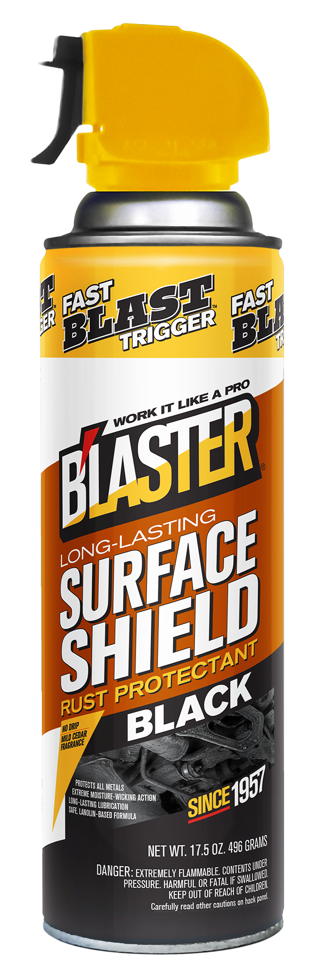 Blaster Rust Treatment, Surface Shield®, Use to Protect All Metals Surfaces from Rust, 17.5 Ounce Aerosol Can, Spray on, Single, Black – 26-SS-BLK